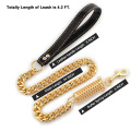 Designer Adjustable Gold Luxury Training Pet Dog Chain Buckle Collar And Leash Set